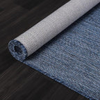 Washable Indoor Outdoor Rug 5x7 Weather Resistant Area Rugs Modern Solid for Porch Deck Balcony Backyard Patio Outside Carpet (5 X 7 Azure Blue)