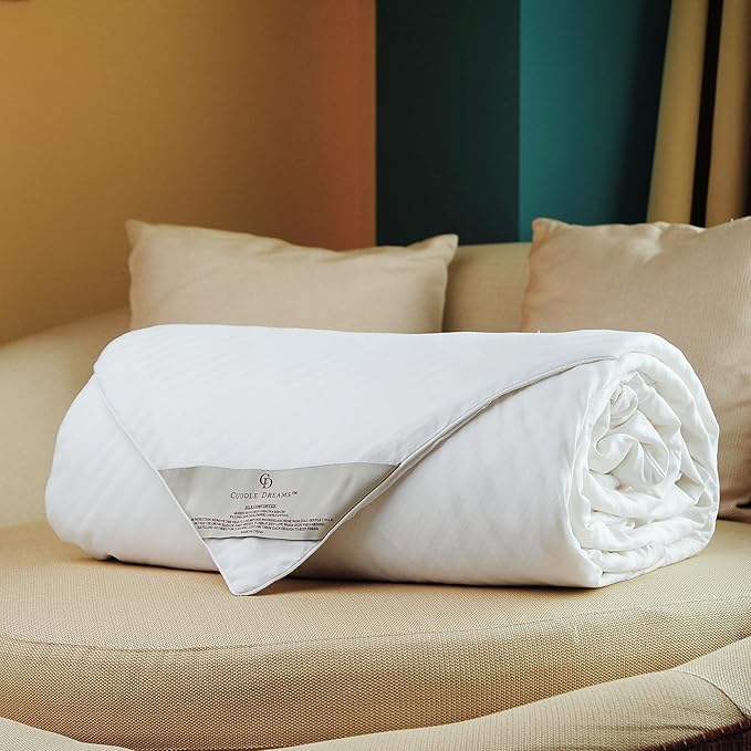 CUDDLE DREAMS Silk Comforter for Spring/Summer/Fall, 100% Long-Strand Silk Filling, Natural & Breathable (King Size)