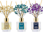 Airkeep Reed Diffuser Set of 3,Clean Linen Ocean Mist&Sea Salt Lavender Eucalyptus Oil Reed Diffusers for Bedroom Living Room Office Aromatherapy Oil Reed Diffuser for Gift 50ml x 3
