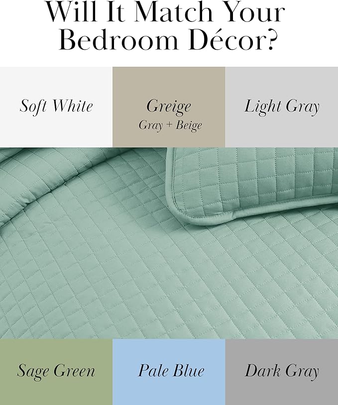 Southshore Fine Living, Inc. Twin Quilt Bedding Set, Soft Microfiber Coverlet Bedspread, Stain and Pet Hair Resistant Bedding, XL/Twin Blue Quilt Comforter Set with 1 Pillow Sham, Sky Blue