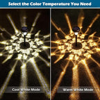 LeiDrail Solar Lights Outdoor Pathway, 6 Pack LED Glass Metal Solar Garden Lights with 2 Modes, Garden Decor for Yard Patio Landscape Walkway