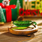 Handmade Crystal Cucumber Figurine Glass Cucumber Fruit Collectible Paperweight for Home, Kitchen, Desktop Decor