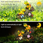 Garden Turtle Figurines Outdoor Decorations, Solar Statue Sweet Frog Face Turtles Decor with 4 LED Lights, Unique Garden Art Resin Statue Gifts for Patio Lawn Porch Yard