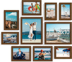 decorUhome Picture Frames Collage Wall Decor for Photo Gallery Display, Assorted Picture Frames set of 10 Including Two 8x10 / Four 5x7 / Four 4x6 for Family Wall Decor, Brown, 10 Pack