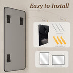 Bathroom Mirror 72" x 30", Large Rectangle Wall Mirror, Black Metal Frame Wall Mounted Mirrors for Bathroom, Vanity, Bedroom, Entryway Decor(Horizontal/Vertical)