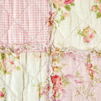 Cozyholy Original 100% Cotton Patchwork Quilt Full Queen Size Pink Floral Bedspread Coverlet Reversible Vintage Shabby Chic Quilted Throw Blanket Bed Quilt Cover for Couch Sofa