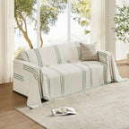 Boho Couch Cover Washable Sectional Couch Covers for Dogs Reversible Sofa Slipcover for 2 or 3 Cushion Couch Pet Friendly Furniture Protector (2# Sage Green, 71" x 118")