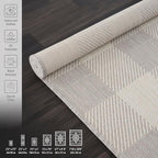 CAMILSON Outdoor Rug - Modern Area Rugs for Indoor and Outdoor Patios, Kitchen and Hallway mats - Easy Cleaning Non Shedding Washable Outside Carpet (5x7, Buffalo - Grey/White)