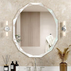 Bathroom Mirrors for Over Sink, Round Frameless Mirrors for Wall, 30x36 Inch Beveled Bathroom Mirror, Bathroom Vanity Circle Mirror for Bedroom Living Room Entryway Home Decor