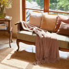 lifein Pink Throw Blanket for Couch, Soft Boho Decor Bed Throw,Cozy Chenille Knitted Small Farmhouse Lightweight Throw for Spring(Pink,50 * 60")