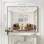 40x48inch Black Bathroom Mirror, Black Rectangle Mirror with Frame, Large Rectangular Wall Mirrors for Bathroom, Living Room, Hair Salon, Big Farmhouse Mirror Hang Horizontal/Vertical