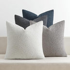 MIULEE Pack of 4 Decorative Textured Boucle Throw Pillow Covers 18x18 Inch Blue Gray Accent Solid Pillow Cases Soft Couch Cushion Covers for Modern Farmhouse Boho Chair Sofa Bed Livingroom Home Decor