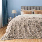GONAAP Fuzzy Faux Fur Throw Blanket Queen Size Frosty Brown Super Soft Cozy Plush Fuzzy Shaggy Blanket for Couch Sofa Bed (Frosty Brown, Queen(90"x90"))