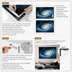 SIGNWIN 46"x72" Extra Large Framed Wall Art Spiral Galaxy Vivid Blue and Yellow Cosmic Space Illustration for Home Living Room Bedroom Decor (Frame Assembly Required)