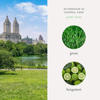 Literie NYC Inspired Scented Candle: Afternoon in Central Park - Grass & Bergamot Scent, 9oz, 50 Hour Burn, Vegan Soy & Coconut Blend Candle for Home Decor, Gift for Women & Men