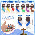 200 Pcs Baby Jesus Figures Mini Jesus Figurines in Bulk Original Design Tiny Miniature Jesus Figures for Hide and Seek, Religious Party Favors, Sunday School, Baptism Gift, Easter Egg Stuffers