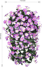 HyeFlora 2PCS Artificial Fall Hanging Flowers for Outdoors, Faux Daisy Muns Plants Fake Silk Orchid Long Stems UV Resistant for Home Garden Wall Party Indoor Outdoor Decor(Light Fuchsia and Fuchsia)