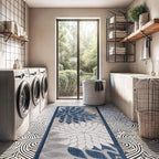 Beverly Rug Outdoor Runner Rug 2x7 Modern Floral Tropical Area Rugs for Indoor and Outdoor Patio Easy to Clean Non Shedding Living Room Porch Garden Washable Outside Carpet (2 x 7 Blue)