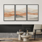 SIGNWIN Framed Canvas Print Wall Art Neutral Earth Tone Landscape Minimalist Mountain Silhouette Photography Modern Art Minimalist Black and White for Living Room, Bedroom, Office - 24"x36"x3 Black