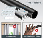 Industrial Curtain Rods for Windows 28 to 48 inch, Wrap Around Blackout Heavy Duty Curtain Rod, 1 Inch Black Outdoor Drapery Rods 2 Pack