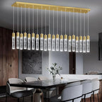 20-Lights Modern Crystal Chandeliers LED Pendant Light for Kitchen Island Dining Room Entrance Foyer Living Room 6000K Gold