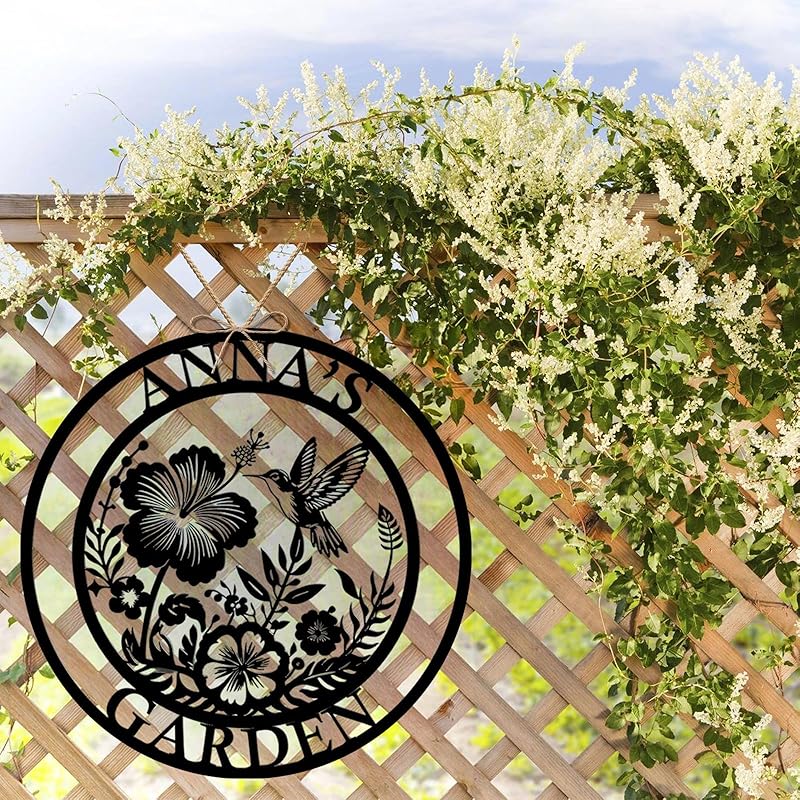 Custom Metal Garden Sign, Personalized Metal Home Garden Sign, Garden Gecor for Outside, Personalized Garden Signs with Name, Flower Garden Sign, Mom Grandma Women gifts
