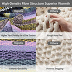 Soft Chenille Yarn Throw 36"x48", Handmade Knit Throw Blanket, for use in All Seasons, Soft Cozy Warm Knitted Blanket for Bed Sofa, Couch Chair, Living Room(1.76Ib)