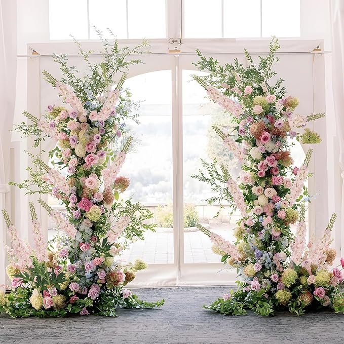 Delphinium Artificial Flowers,6PCS Tall Pink Fake Flowers 29.5" Faux Hyacinth Silk Flowers with Stems for Wedding Party Home Garden Decor (Pinkish Purple)