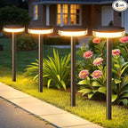 LETMY Solar Pathway Lights Outdoor, 6 Pack 2X Brighter Solar Lights Outdoor Waterproof, Taller Pathway Light with Larger Panel, Auto On/Off Up to 12Hrs Driveway Light for Yard Outside Patio Path Lawn