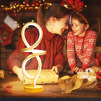 Mayful Modern LED Spiral Table Lamp, RGB Wood Grain Bedside Light with 7 Colors 10 Modes, Touch Dimmable Nightstand for Bedroom Living Room Home Office, 15W