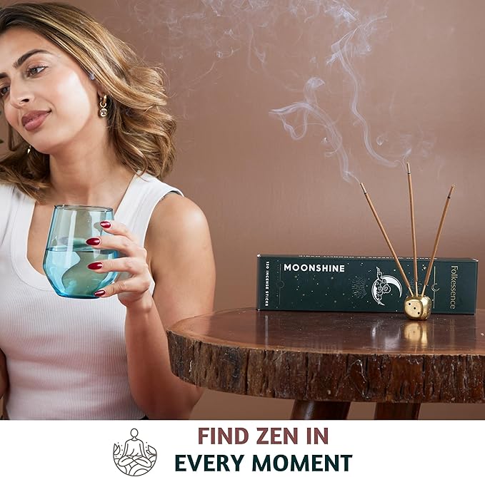 Folkulture Set of 6 Incense Sticks | 120 Organic Insence Sticks - Non Toxic Palo Santo & Sandalwood, Lavender, Patchouli, Rosemary Insence-Stick | 45 Min Burn Time, Blue Lotus Inscents-Sticks Gifts