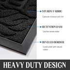 Yimobra Door Mat Indoor Outdoor Entrance, Non Slip Welcome Front Doormats, Heavy Duty Rubber Backing, Stain and Fade Resistant, Low Profile, Easy Clean Patio Garage Floor Mats, 47 x 32, Black