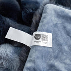 Cozy Bliss Faux Fur Throw Blanket for Couch, Fuzzy Soft Plush Thick Bubble Blanket for Sofa Bedroom Living Room, 90 * 90 Inches Tie Dye Blue
