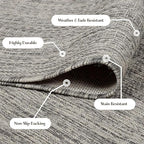 Adiva Rugs Outdoor Indoor Area Rug, Weather Resistant, Easy to Clean, Stain Resistant Floor Mat for Dining Room, Backyard, Deck, Patio (Silver Weiss, 2'6" x 7')