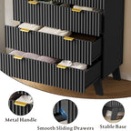 46" Tall Dresser for Bedroom, 6-Drawer Fluted Chest of Drawers, Modern Wood Highboy with Deep Storage, Metal Slides and Handles, Anti-Tip Kit, Vertical Clothes Organizer for Apartment, Nursery