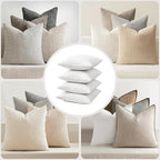 MIULEE Pillow Inserts 22x22 (Pack of 4,White), Down Feather Throw Pillow Inserts, Premium Fluffy Stuffer Throw Pillows Cotton Fabric for Sofa Bed Couch
