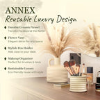 Scented Luxury Citronella Candles outdoor, Mosquito Bug Repellent | Handmade Ceramic Jars, Soy Wax | Cloudy Pillow - Fig Leaf & Lemon, Large Natural Candle | Non Toxic, 2 Wicks, Reusable Big Beige Jar