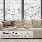 Finnez Frosted Window Film Non-Adhesive, Frosting Privacy Film for Glass Windows, Self Static-Cling Decorative Window Cling for Home Office UV Protection Cross Pattern 17.5 x 157.4 inches