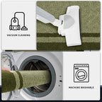 PURRUGS Dirt Trapping Door Mat 24" x 60", Non-Slip/Skid Machine Washable Entryway Rug, Shoes Scraper, Area Rug, Super Absorbent Welcome Mat for Muddy Wet Shoes and Paws, Budding Green & Sage Green