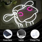 Cow Neon Sign Dimmable Tilted Cow Head LED Light Sign for Wall Decor USB Powered Funny Animal Neon Light for Farmhouse Bedroom Living Room Cafe Home Party Bar Animal Lovers (16.5 * 12.6 In)