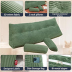 Headboard Pillow King with 2 Pack Neck Roll Pillow Large Headboard Pillow Soft and Supportive with Removable Cover (sage Green, King：76x8x20 Inches)