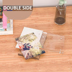 Acrylic 4x6 Picture Frames 4 Pack, Magnetic Photo Picture Display Frames 6 x 4, Double Sided Frameless Desk Picture Frames for Office, UV Protection