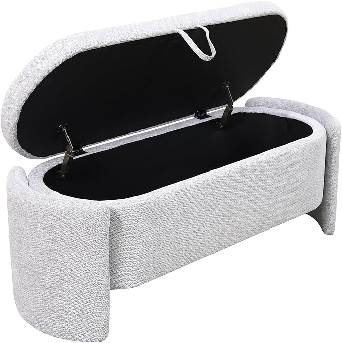 Ottoman Rectangular Storage Ottoman Bench, Footrest Stool Footstool with Lid for Living Room, Bedroom, Entryway, Brown, 47"x17"x18"