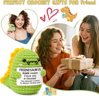 OCCdesign Mini for Women Christmas Birthday I Love You Friendsaurus Handmade Positive Crochet Dinosaur for Friendship Chrismas Inspirational Gift for Bestie Best Friends BFF