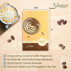 Floral Simplicity Caramel Latte Scented Sachets Pack of 6, Fall & Winter - Long-Lasting Scented Bags, Home Fragrance, Air Freshener & Deodorizer for Closet, Room, Drawer, or Cars, Made in The USA