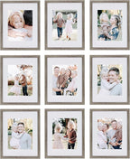 Sheffield Home 9 Piece Gallery Wall Frame Set, 11x14 Inch, Natural