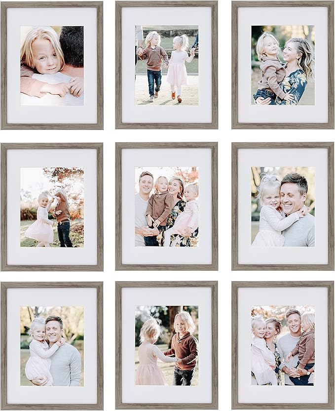 Sheffield Home 9 Piece Gallery Wall Frame Set, 11x14 Inch, Natural