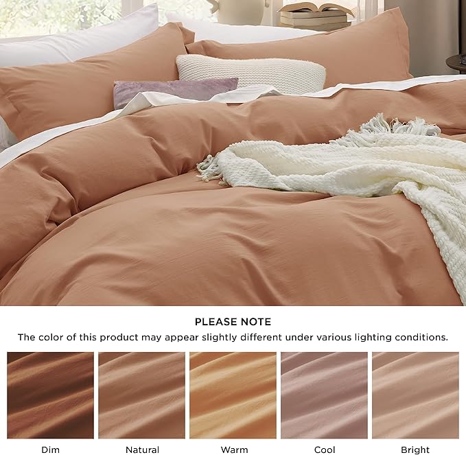 Bedsure Taupe Duvet Cover Twin/Twin XL Size - 2 Pieces Prewashed Cotton-Like Extra Soft Bedding Set, Includes 1 Twin Duvet Cover 68x90 Inches with Zipper Closure & 1 Pillow Sham, No Comforter