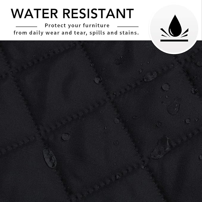 Easy-Going L Shape Sofa Slipcover - Reversible Sectional Couch Cover - Furniture Protector for Pets & Kids (Small, Black/Black)