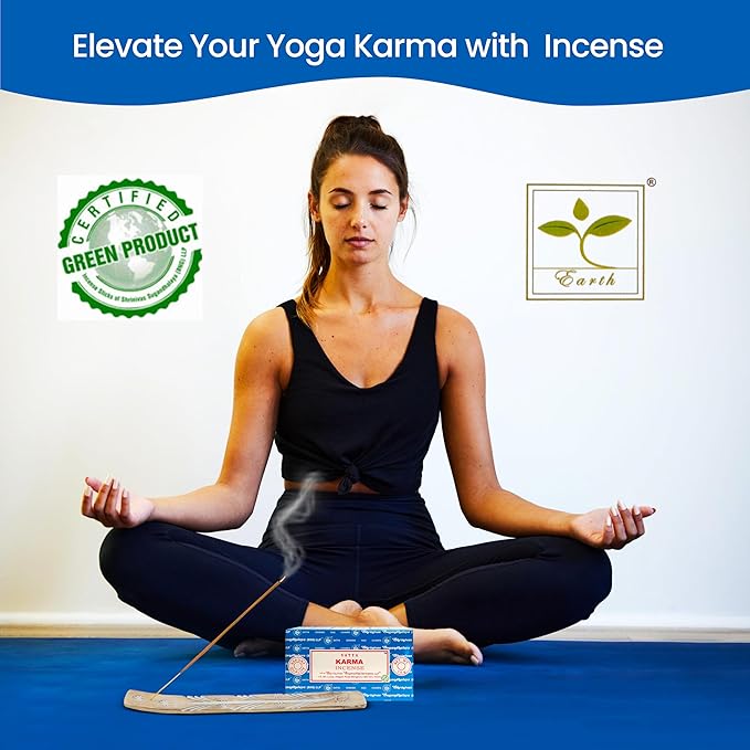 Satya Karma Incense Sticks, Satya Bng (Bangalore) Insenses 15gmx12 Pack with Raajsee Incense Holder Bundle, Satya Nagchampa Natural Incense